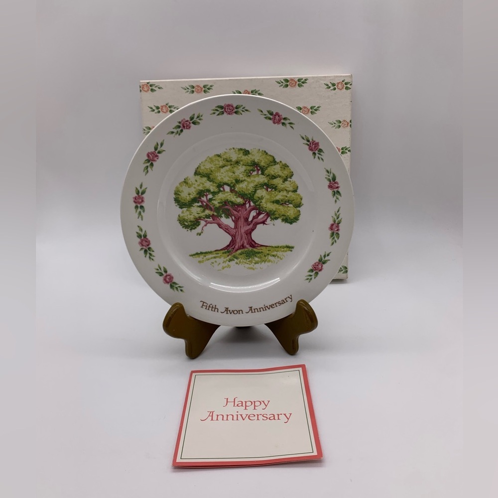 THE AVON ANNIVERSARY COLLECTION “ THE GREAT OAK” Award Plate 24k Gold 1988 Spain
